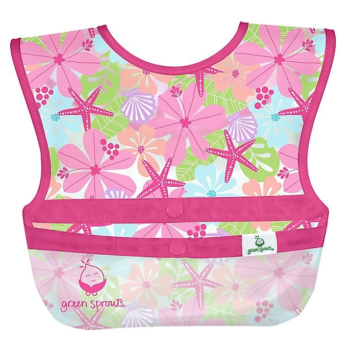 slide 2 of 4, Green Sprouts Seashell Snap & Go Wipe-Off Bibs - Hot Pink, 3 ct