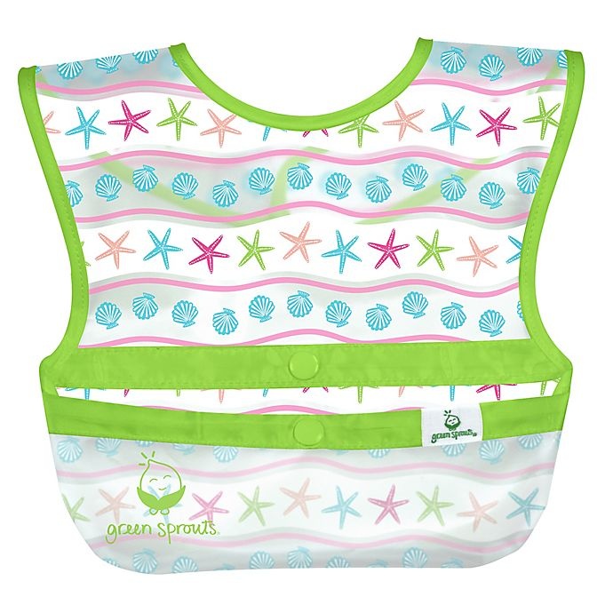 slide 4 of 4, Green Sprouts Seashell Snap & Go Wipe-Off Bibs - Hot Pink, 3 ct