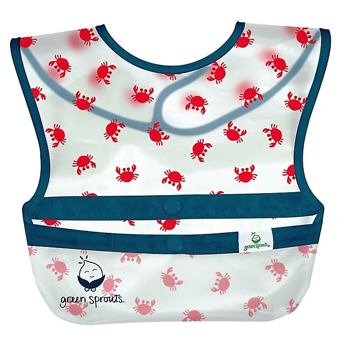 slide 3 of 4, Green Sprouts Whale Snap & Go Wipe-Off Bibs - Aqua/Grey, 3 ct