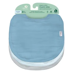 Green Sprouts Organic Cotton Muslin Bibs (3pk)-Blueberry Set-0-12 Mo