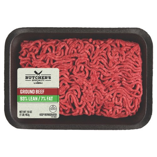 slide 1 of 1, Butcher's Specialty ground beef, 93% lean, 16 oz