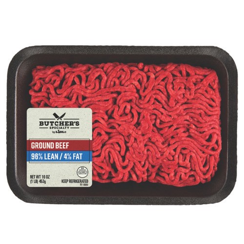 slide 1 of 1, Butcher's Specialty ground beef, 96% lean, 16 oz