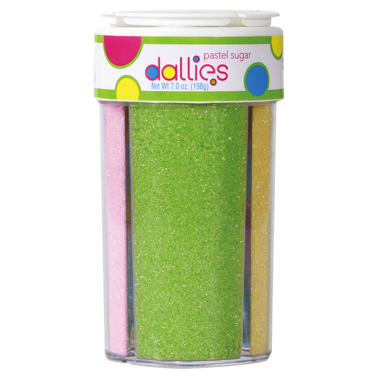 slide 1 of 1, Dean Jacob's Dallies Pastel Sanding Sugar, 4 in 1 Jar, 7 oz