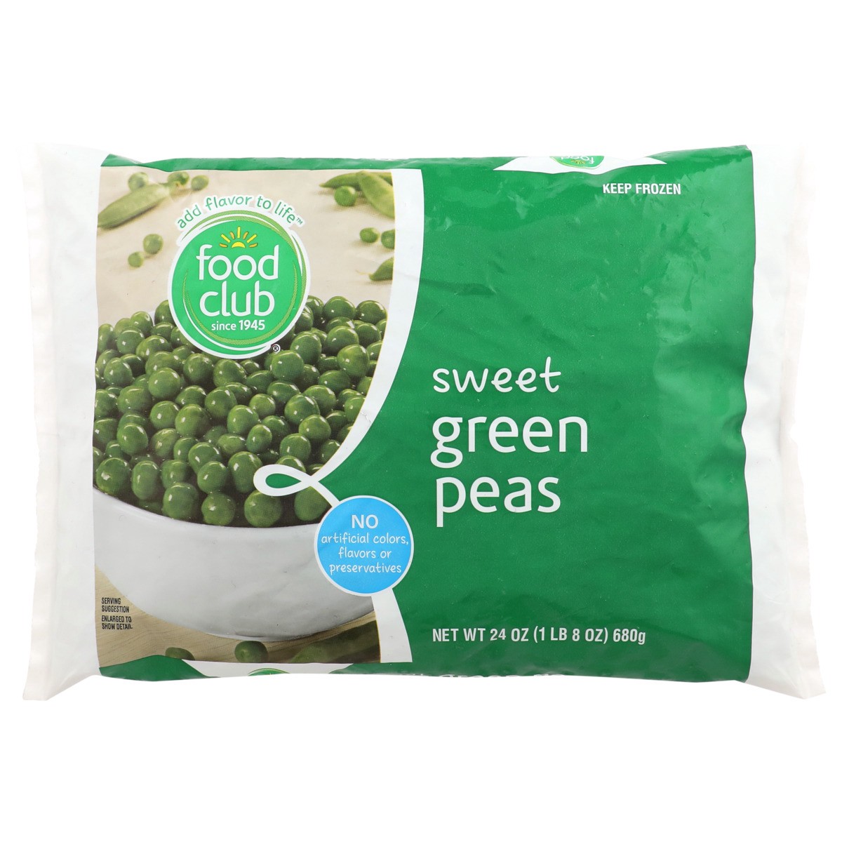 slide 8 of 9, Food Club Sweet Green Peas, 24 oz