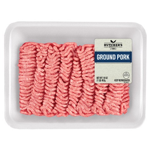 slide 1 of 1, Butcher's Specialty ground pork, 80% lean, 16 oz