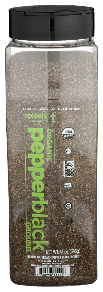 slide 1 of 1, Spicely Organic Spices Ground Black Peppercorn, 14 oz