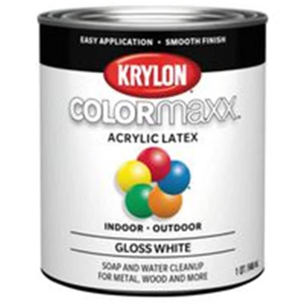 slide 1 of 1, Krylon Colormaxx Acrylic Gloss White Latex Enamel, 32 fl oz