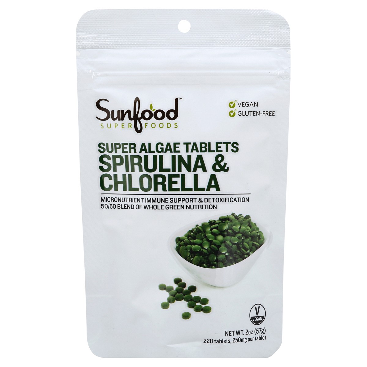 slide 3 of 3, SunFood Superfoods Spirulina & Chlorella 228 ea, 2 oz