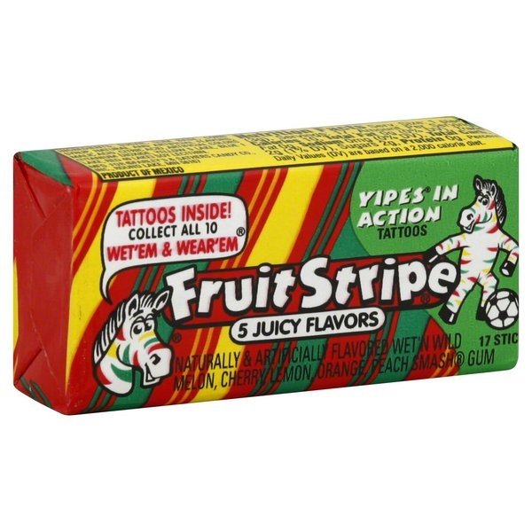 slide 1 of 1, Fruit Stripe Gum 17 Stick, 1 ct