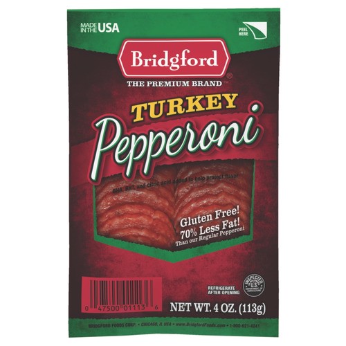 slide 1 of 1, Bridgford pepperoni, turkey, 4 oz