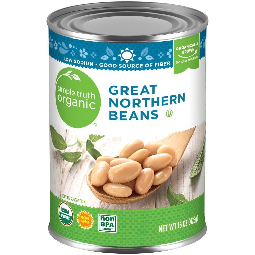 slide 2 of 3, Simple Truth Organic Great Northern Beans, 15 oz