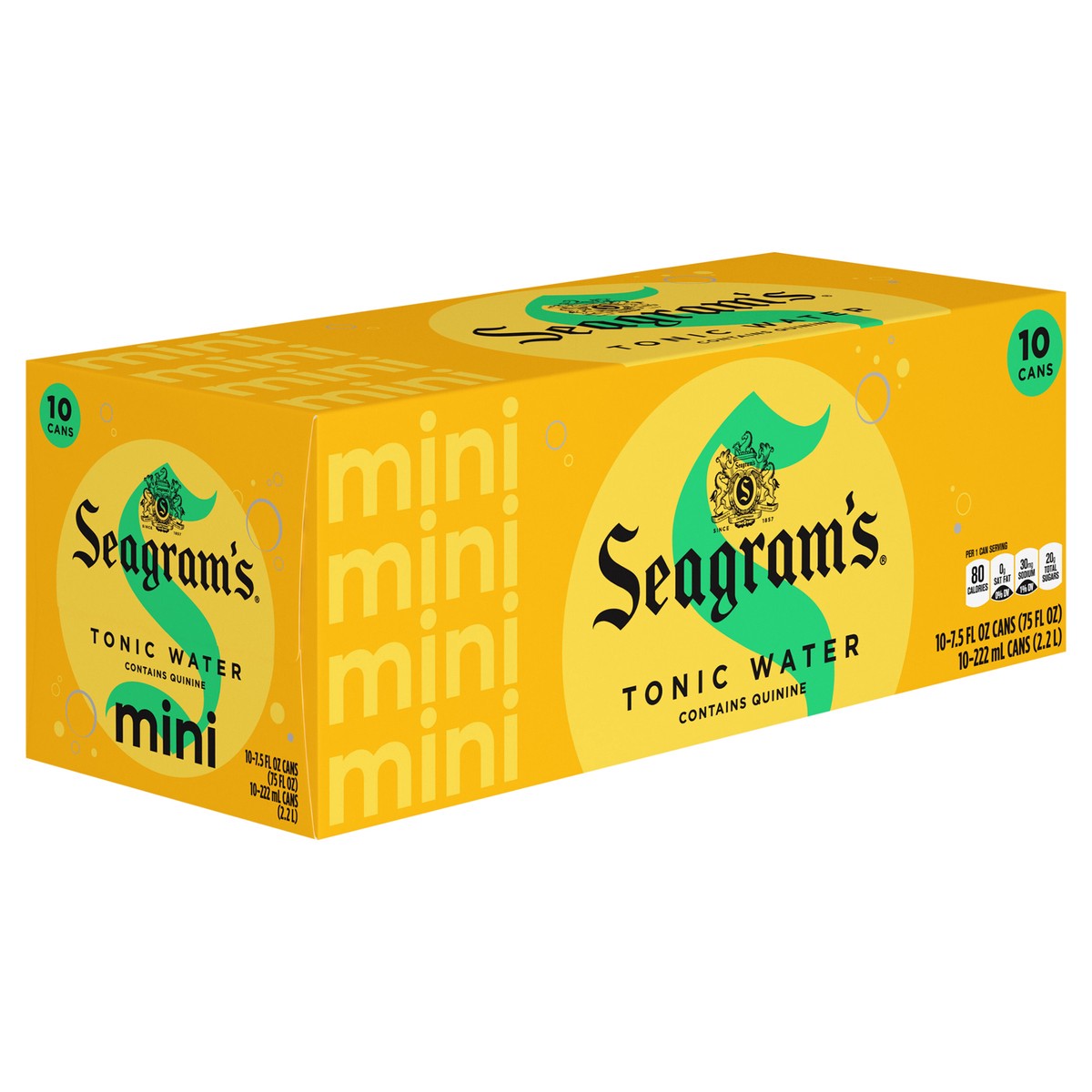 slide 2 of 9, Seagram's Seagrams Tonic Fridge Pack Cans, 7.5 fl oz, 10 Pack, 10 ct