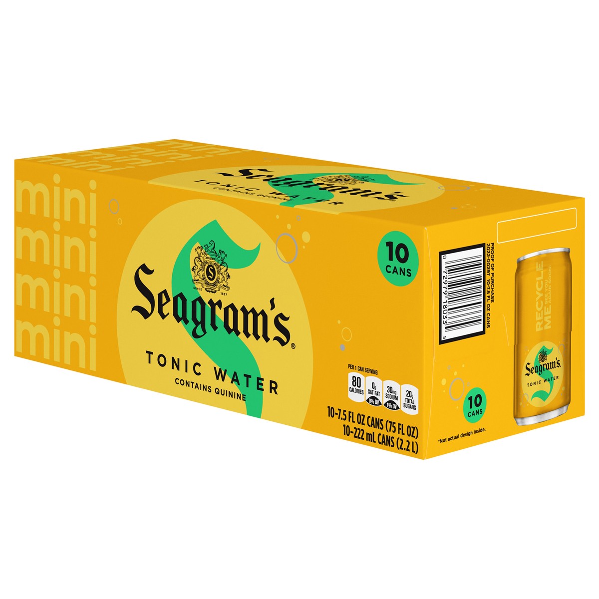 slide 3 of 9, Seagram's Seagrams Tonic Fridge Pack Cans, 7.5 fl oz, 10 Pack, 10 ct