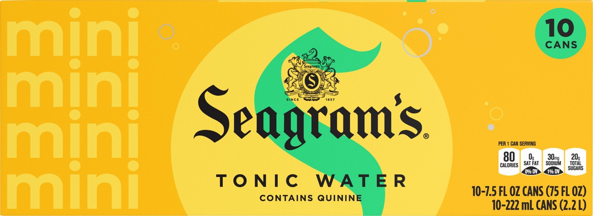 slide 6 of 9, Seagram's Seagrams Tonic Fridge Pack Cans, 7.5 fl oz, 10 Pack, 10 ct