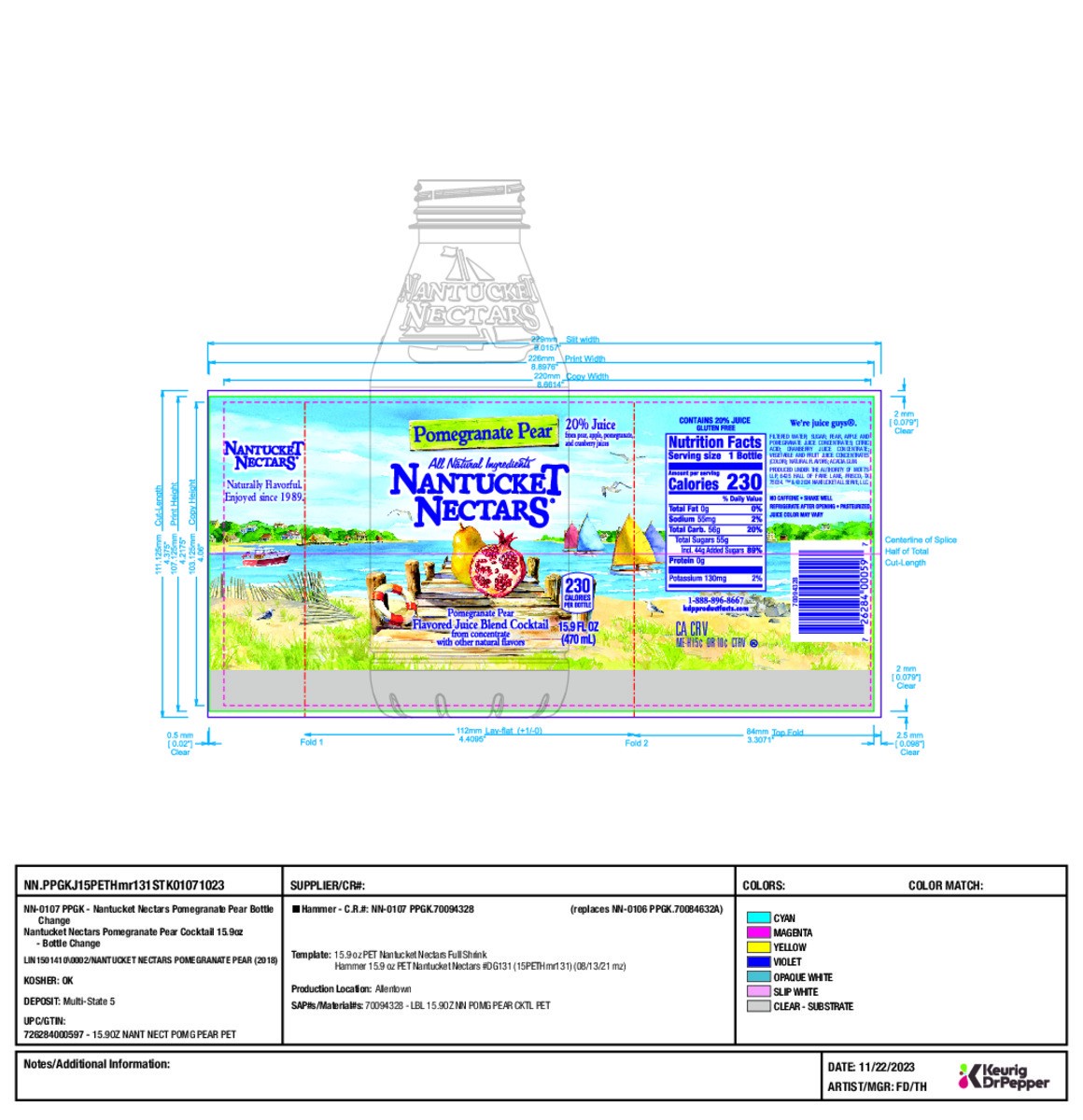 slide 2 of 13, Nantucket Nectars Pomegranate Pear, 15.9 fl oz bottle, 15.90 fl oz