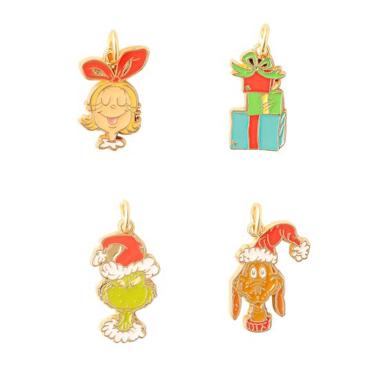 slide 1 of 3, Dr. Seuss The Grinch Enamel Charm Set, 0.92 in x 0.4 in x 0.06 in