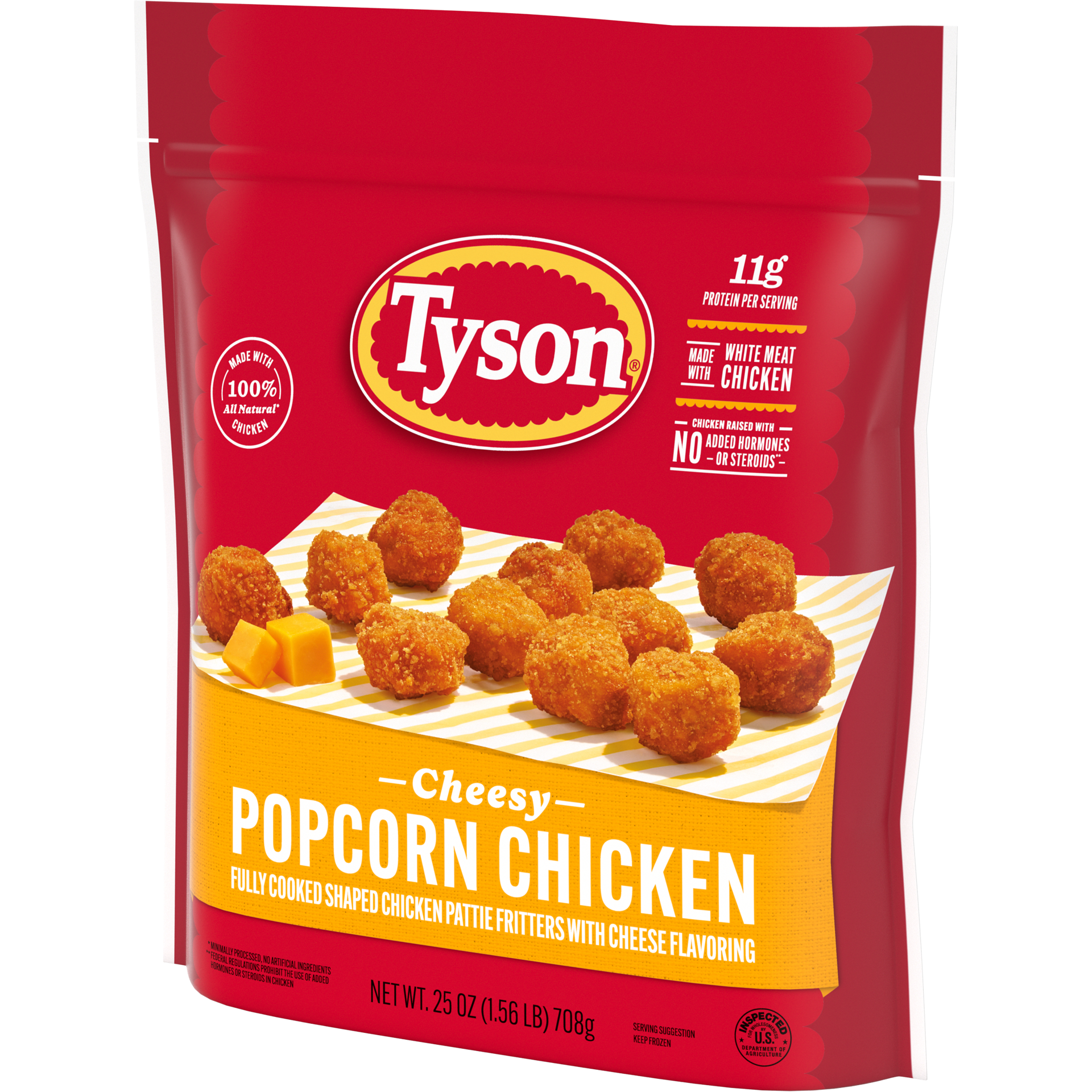 slide 5 of 8, Tyson Frozen Cheesy Popcorn Chicken, 25 oz, 708.74 g