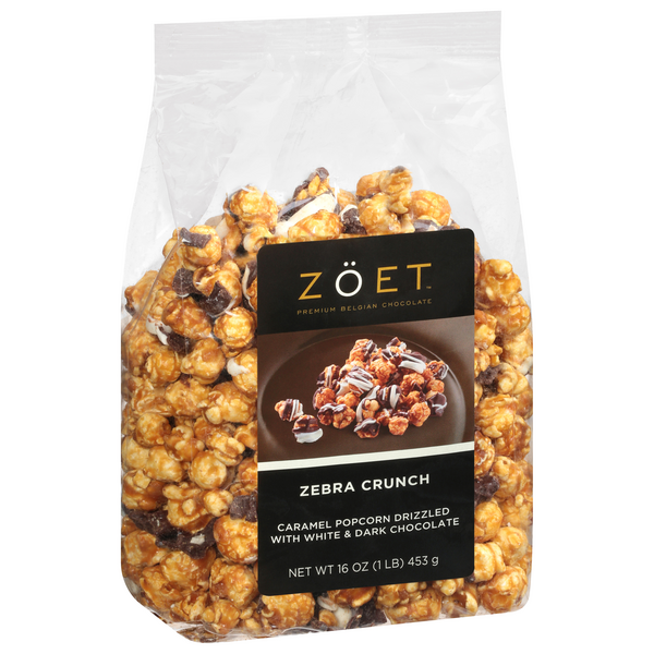 slide 1 of 1, Zöet Zoet Zebra Crunch Popcorn, 16 oz