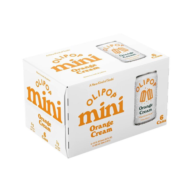 slide 2 of 6, Olipop Orange Cream Mini Soda 6 - 7.5 fl oz Cans, 6 ct