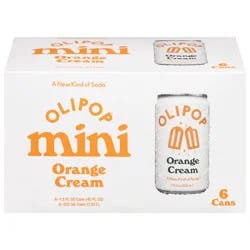 Olipop Orange Cream Mini Soda 6 - 7.5 fl oz Cans