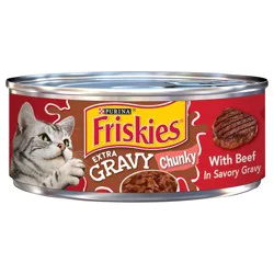 Purina Friskies Gravy Wet Cat Food, Extra Gravy Chunky With Beef in Savory Gravy
