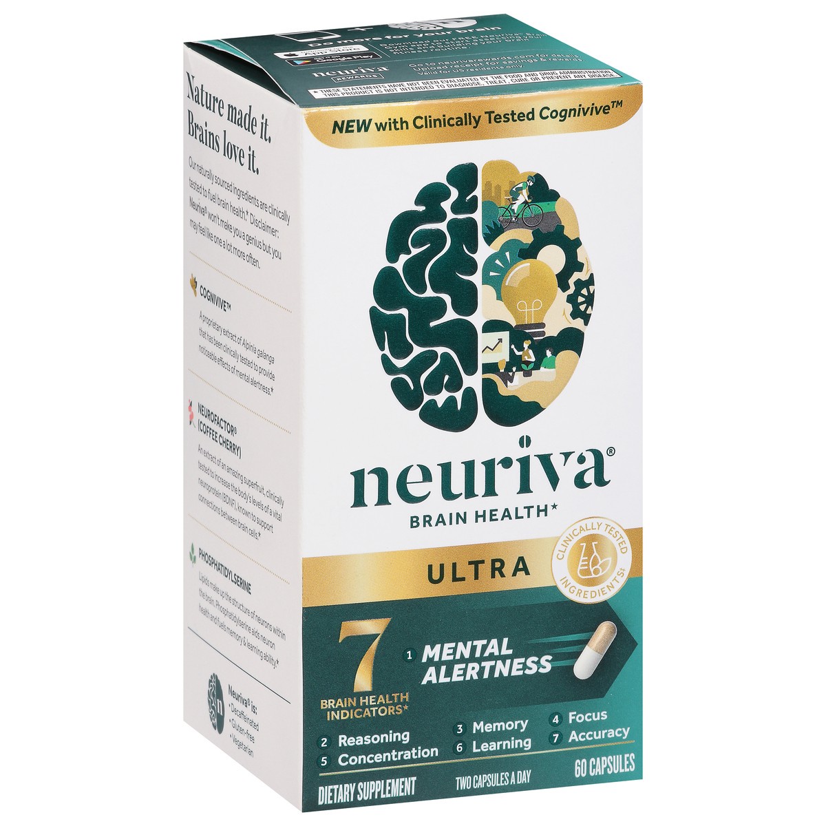 slide 8 of 12, Neuriva Ultra Brain Health 60 Capsules, 60 ct