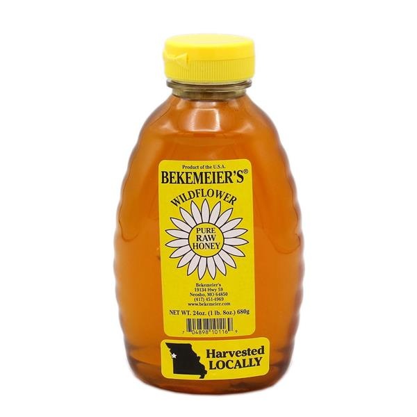 slide 1 of 1, Bekemeier's Wildflower Pure Raw Honey, 24 oz