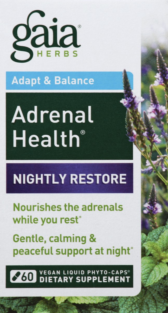 slide 2 of 13, Gaia Herbs Adrenal Health Nightly Restore Herbal Supplement, 60 ct