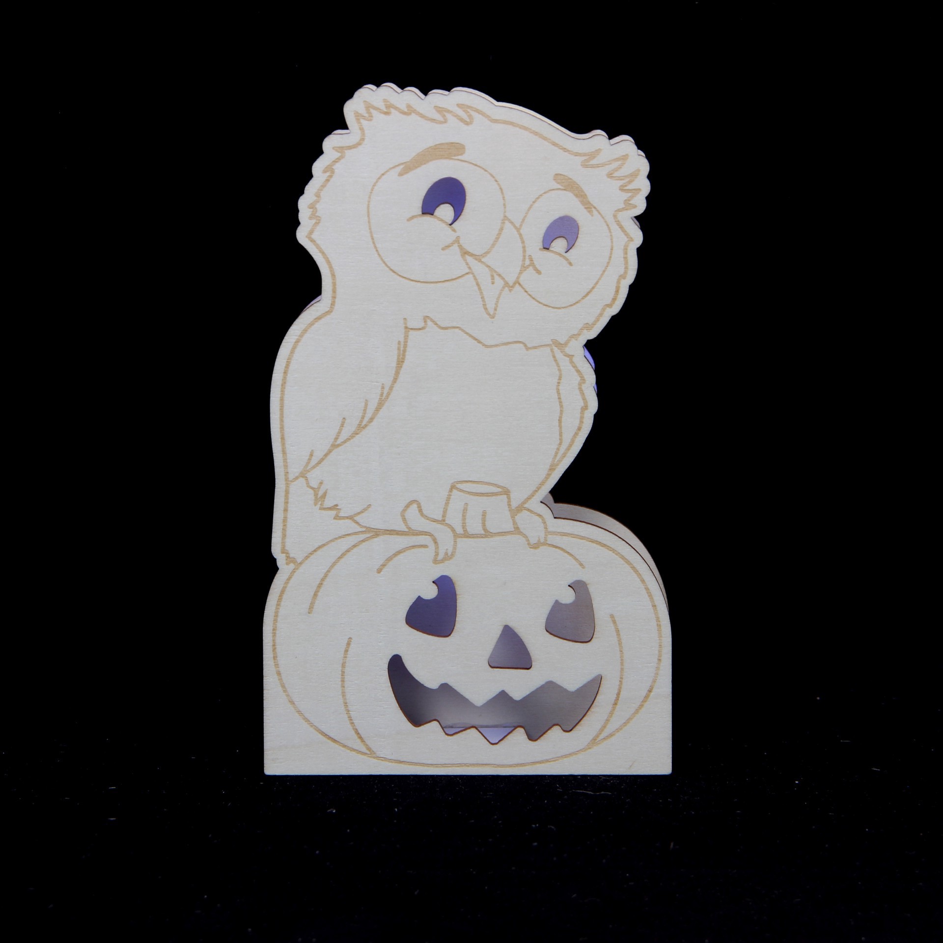 slide 3 of 3, 7" Owl Diy Led Plywood Decor By Make Market, 7 in