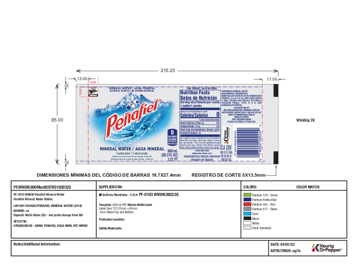 slide 12 of 12, Peñafiel Mineral Spring Water, 20.3 fl oz bottle, 20.30 fl oz