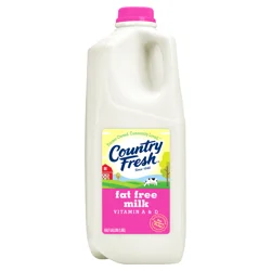 Country Fresh Milk Fat Free Half Gallon Plastic Jug