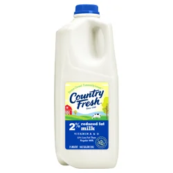 Country Fresh Milk 2% Reduced Fat Half Gallon Plastic Jug - 64 oz