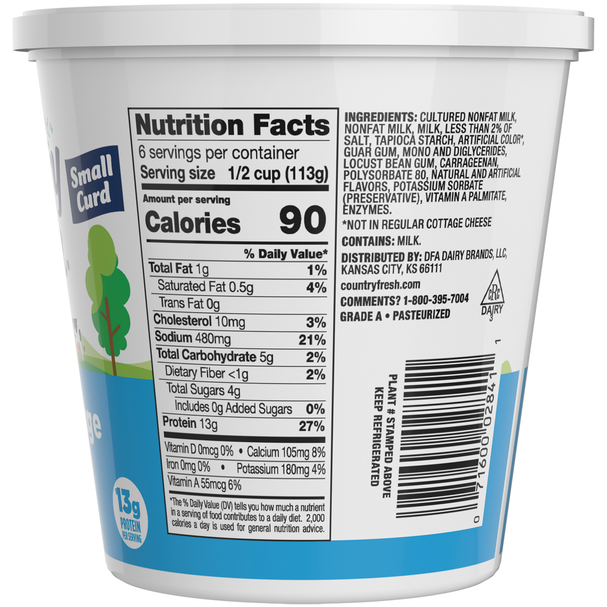 slide 2 of 2, Country Fresh 1% Lowfat Small Curd Cottage Cheese 24oz, 24 oz