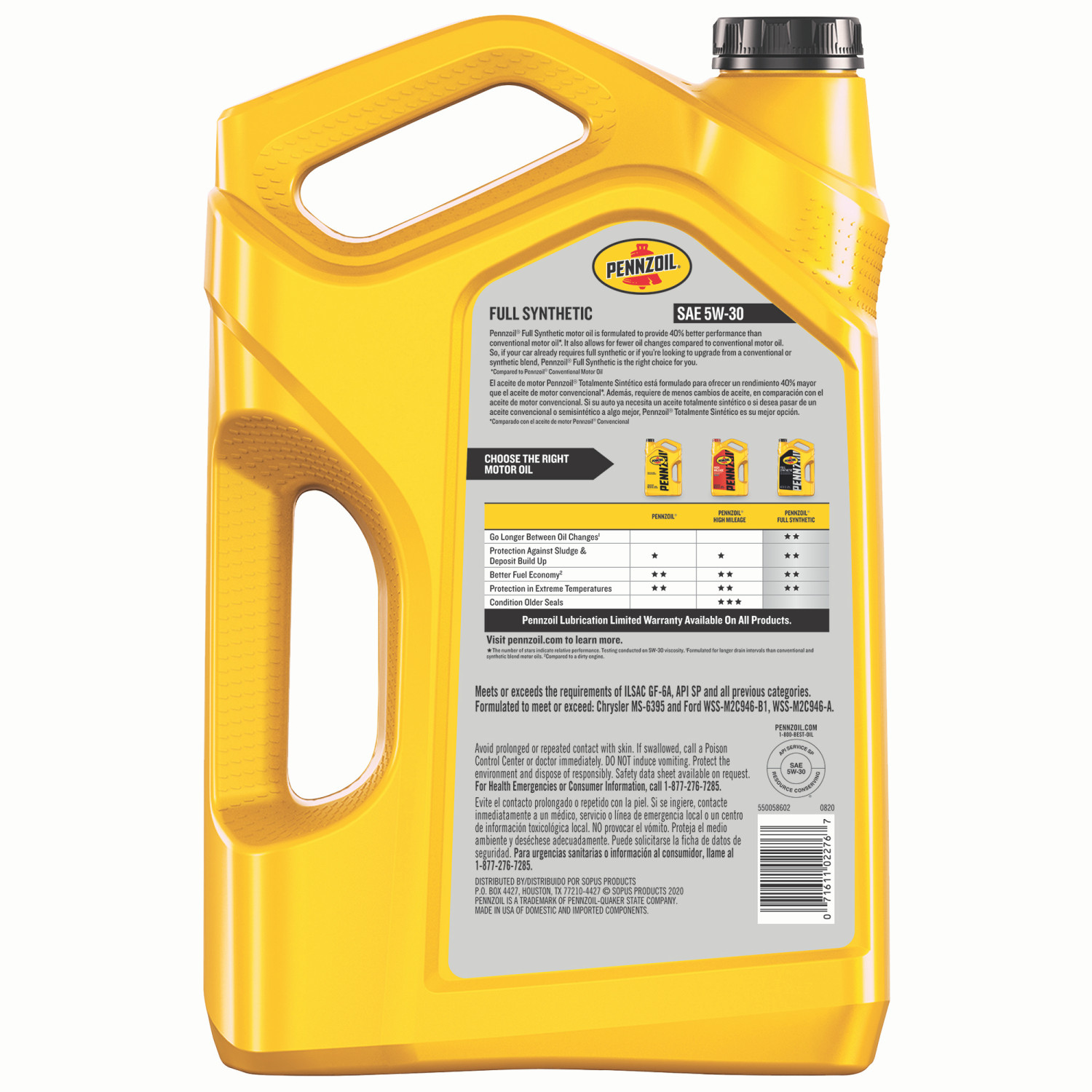 slide 2 of 2, Pennzoil Full Syn 5W-30, 5 qt