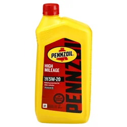 Pennzoil High Mileage Vehicle Synthetic Blend SAE 5W-20 Motor Oil 1 qt