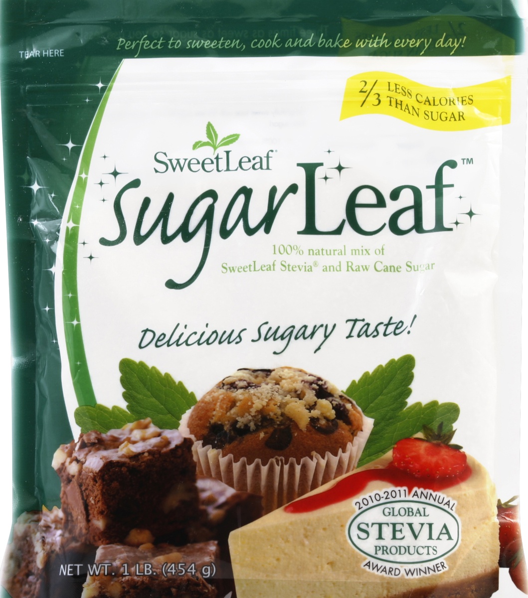 slide 2 of 2, SweetLeaf Sugar Leaf Stevia And Raw Cane Sugar, 16 oz