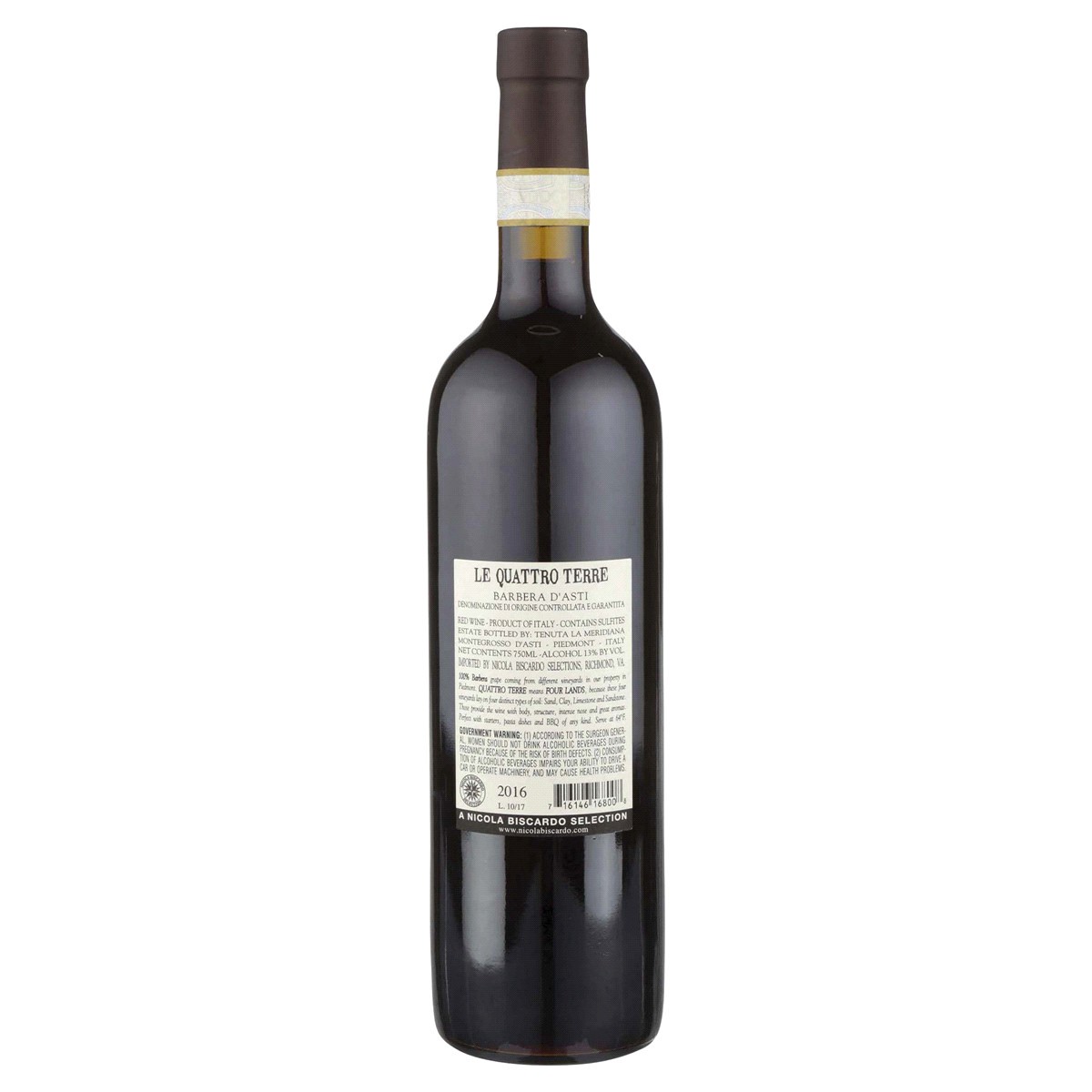 slide 2 of 2, La Meridiana Le Quattro Terre Barbera Dasti, 750 ml