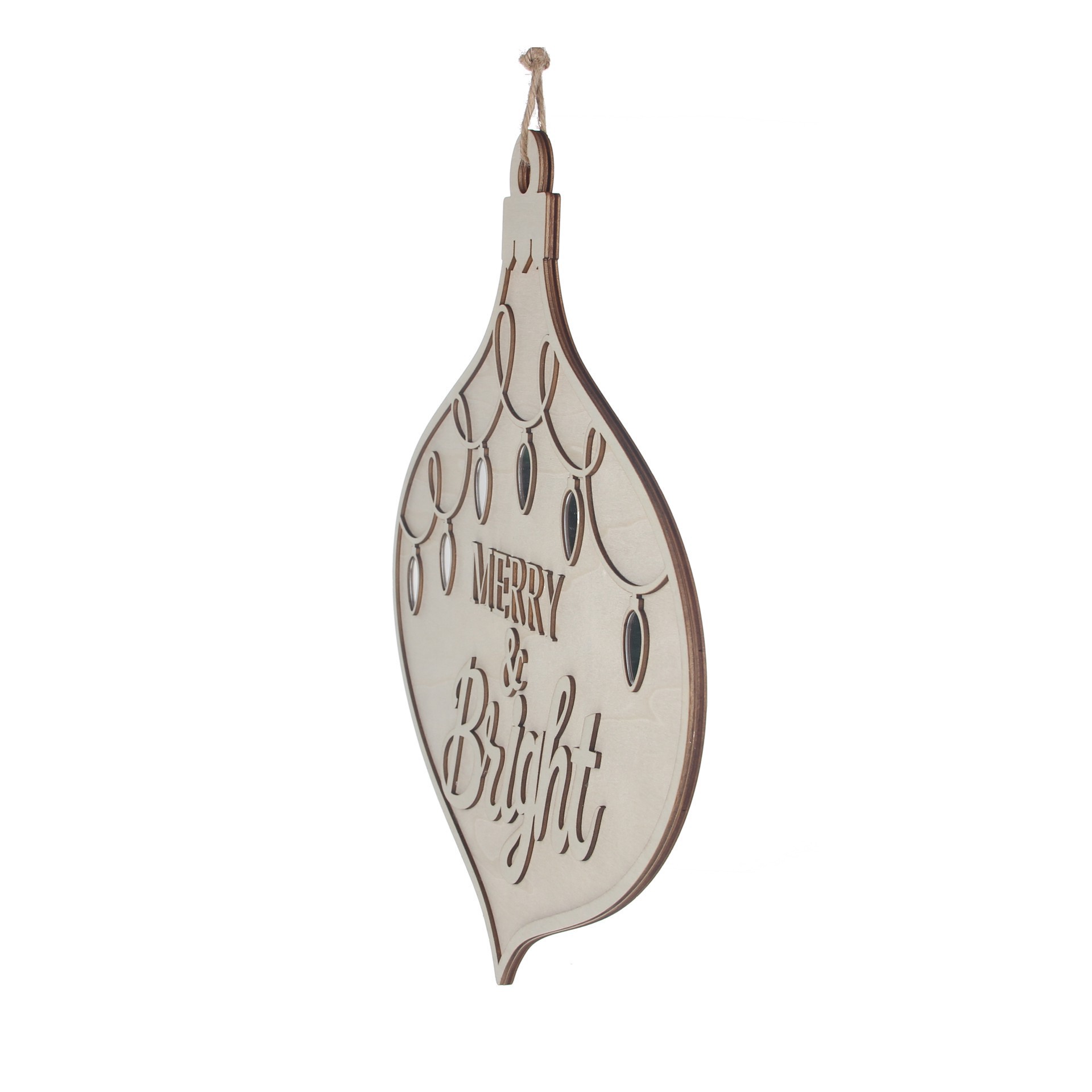 slide 2 of 2, 15.5" Unfinished Merry & Bright Plaque Diy Wood Decor By Make Market, 15.5 in