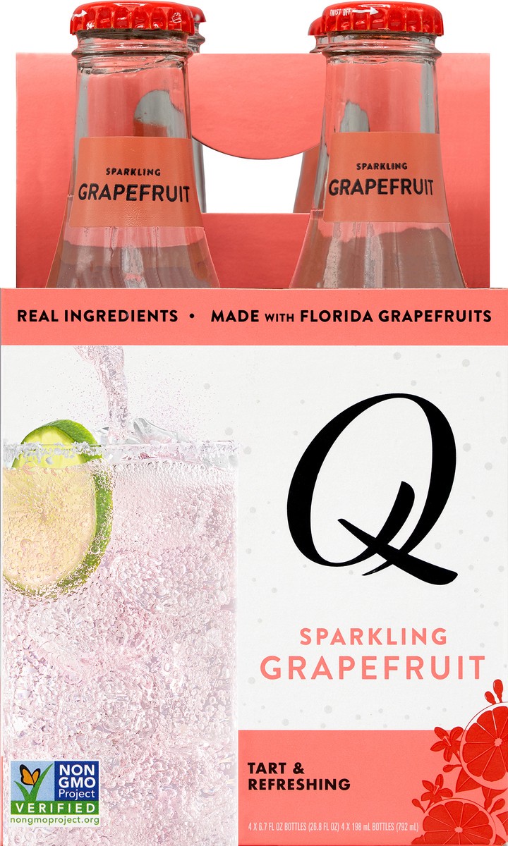 slide 4 of 8, Q Drinks Grapefruit 6.7 oz bottles, 4 pack, 4 ct