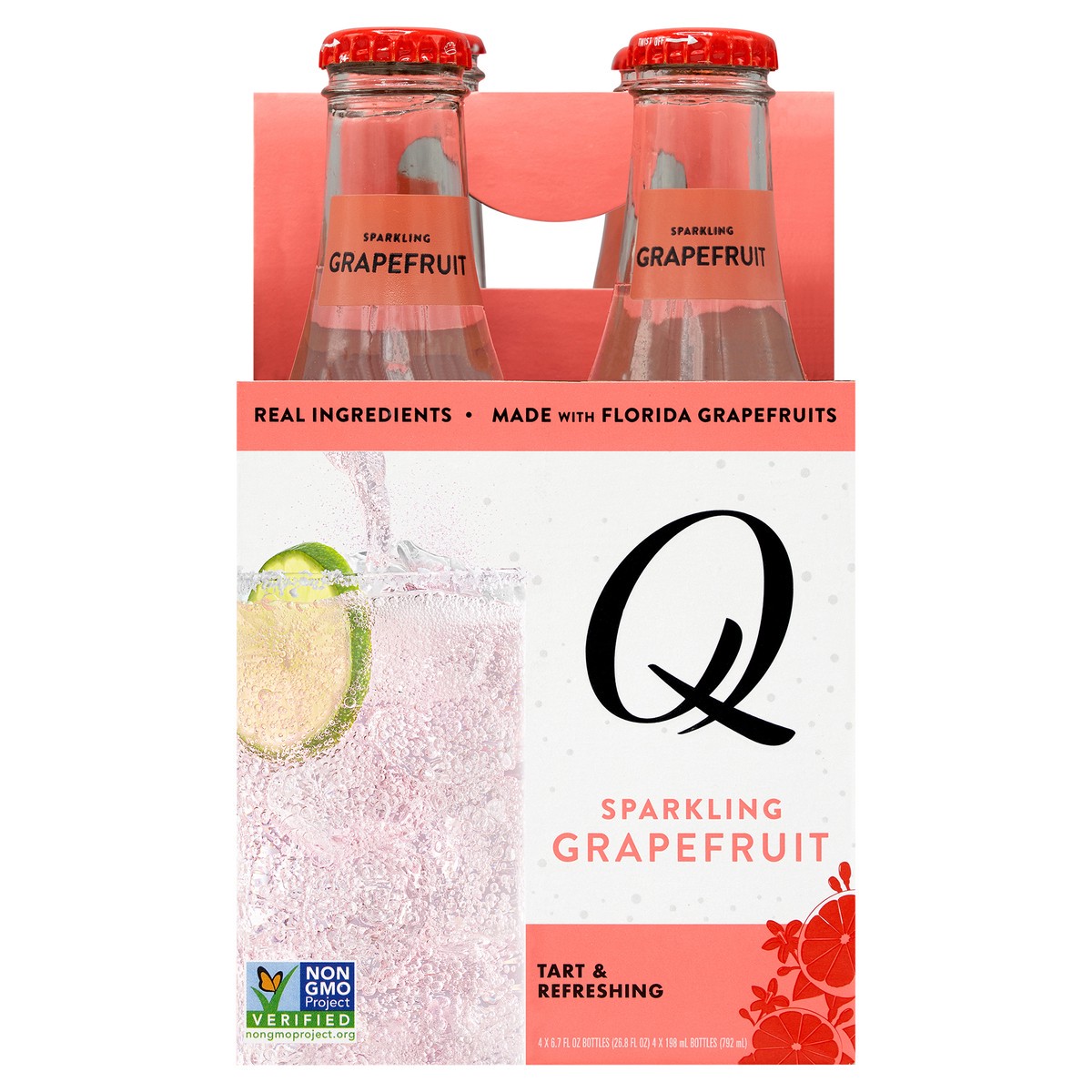 slide 1 of 8, Q Drinks Grapefruit 6.7 oz bottles, 4 pack, 4 ct