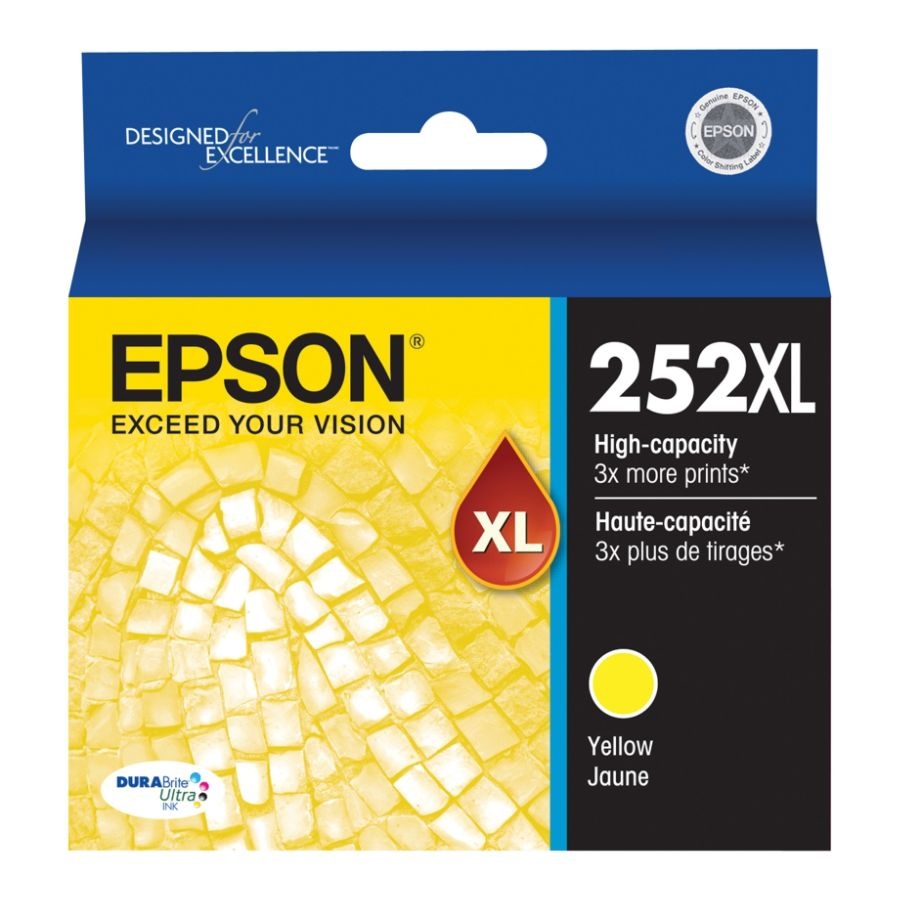 slide 2 of 3, Epson Durabrite Ultra T252Xl420-S High-Yield Yellow Ink Cartridge, 1 ct