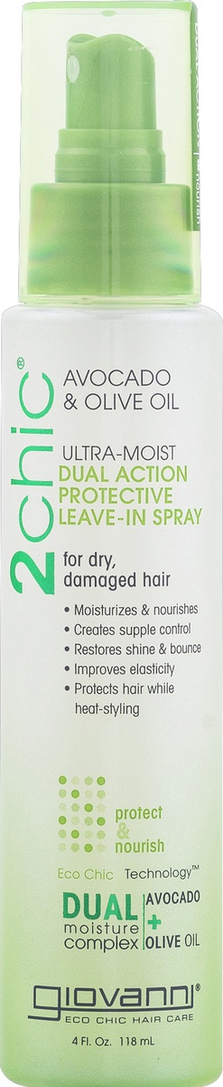 slide 3 of 4, Giovanni 2Chic Avocado & Olive Oil Dual Action Protective Leave-In Spray, 4 fl oz