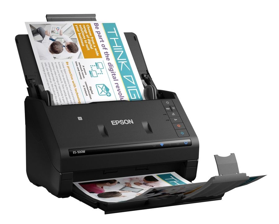 slide 4 of 9, Epson Workforce Es-500W Wireless Color Duplex Document Scanner, 1 ct