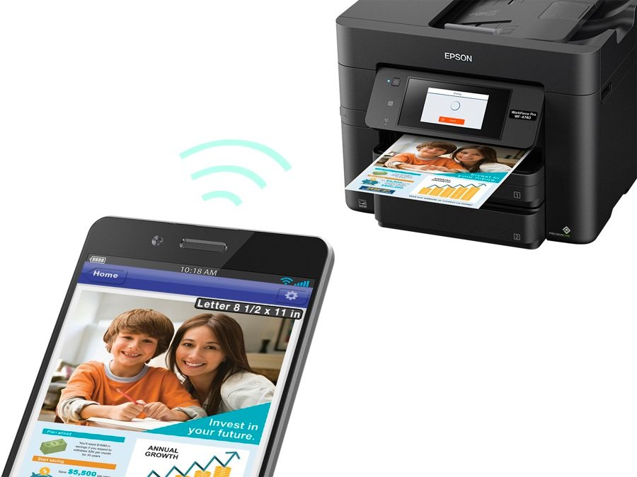 slide 2 of 10, Epson Workforce Pro Wf-4740 Wireless All-In-One Printer, Copier, Scanner, Fax, 1 ct