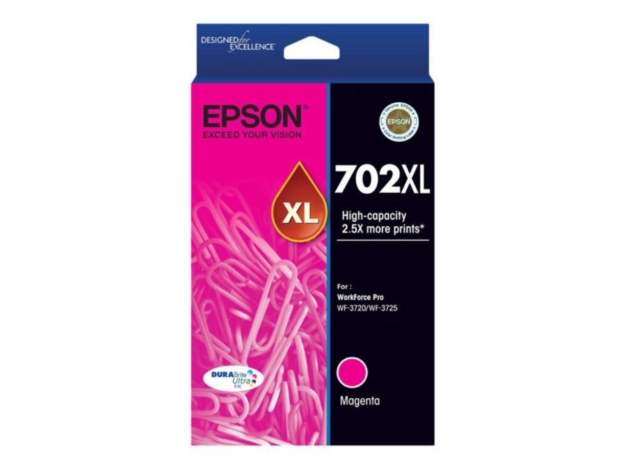 slide 4 of 4, Epson Durabrite Ultra T702Xl320-S Magenta High-Yield Ink Cartridge, 1 ct