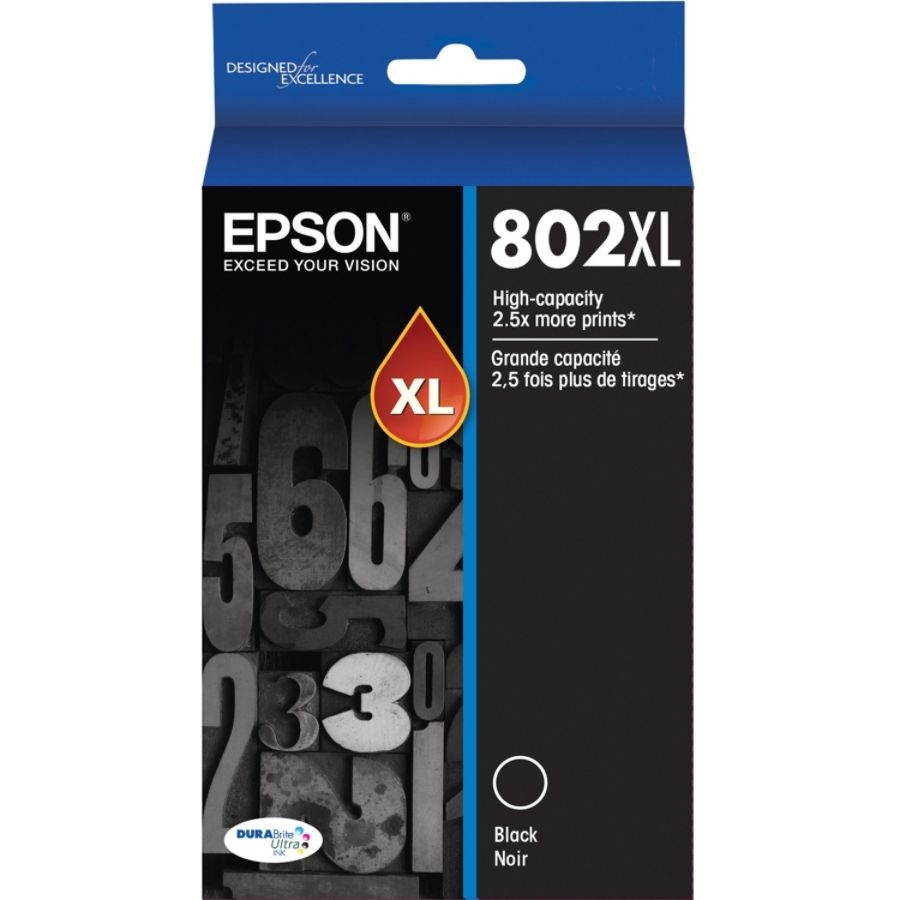 slide 2 of 3, Epson Durabrite Ultra T802Xl120-S High-Yield Black Ink Cartridge, 1 ct