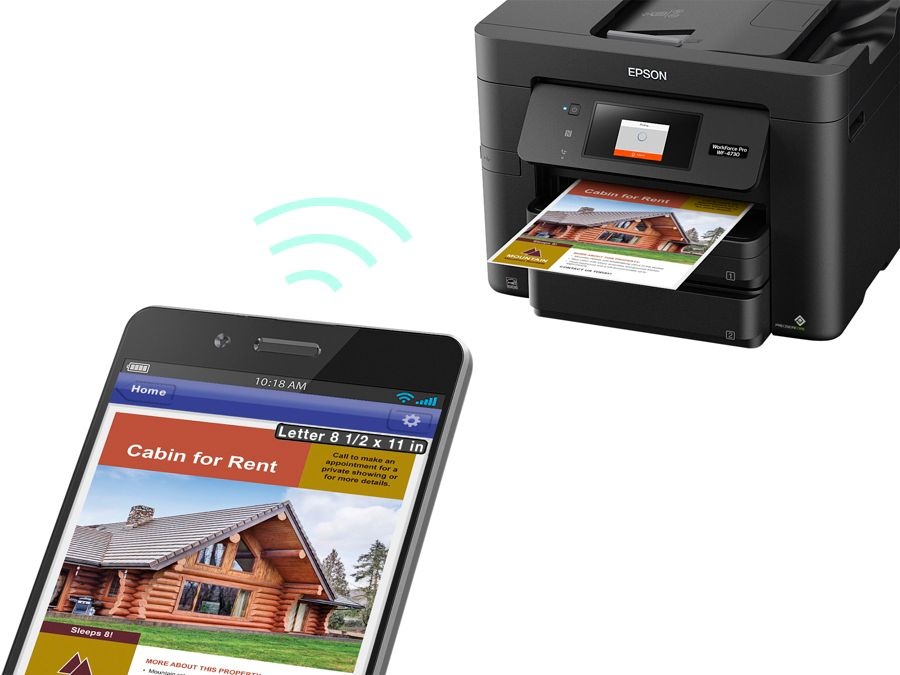 slide 4 of 10, Epson Workforce Pro Wf-4730 Wireless All-In-One Printer, Copier, Scanner, Fax, 1 ct