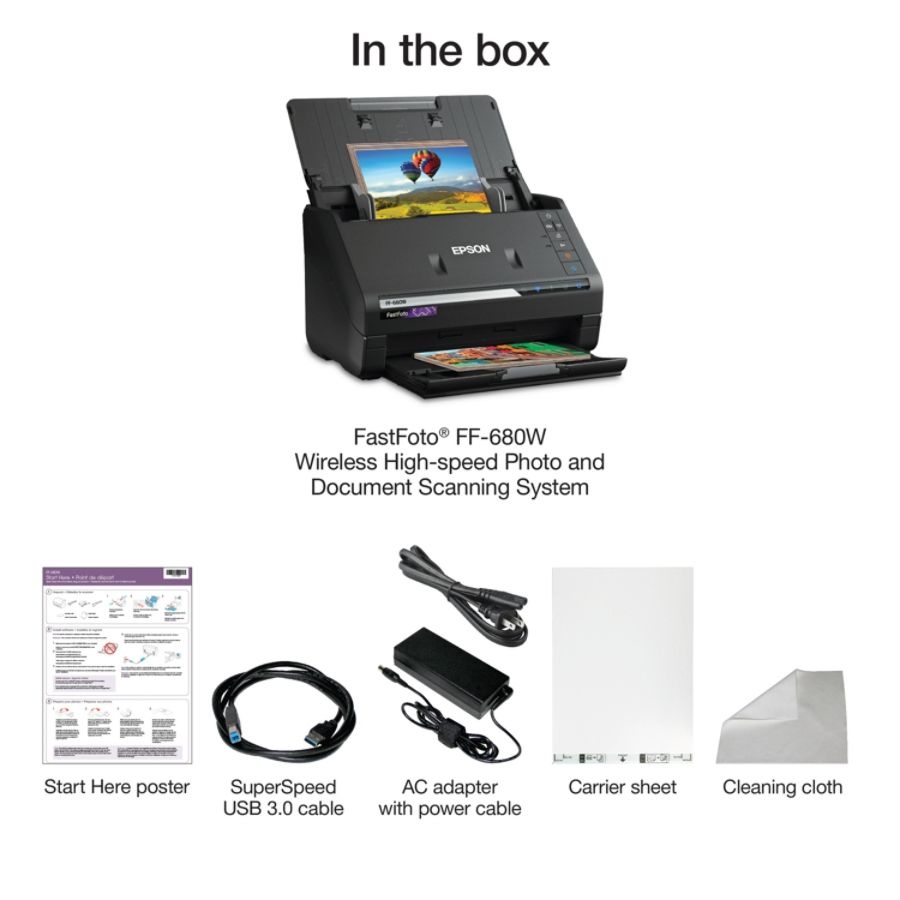 slide 4 of 10, Epson Fastfoto Ff-680W Wireless Color High-Speed Photo And Document Scanning System, 1 ct