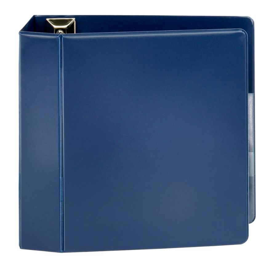 slide 4 of 5, Office Depot Brand Heavy-Duty D-Ring Binder, 4'' Rings, Navy, 1 ct