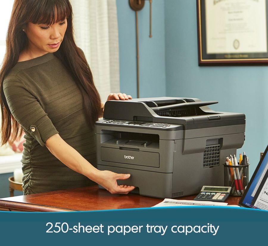 slide 5 of 10, Brother Mfc-L2710Dw Compact Wireless Monochrome Laser All-In-One Printer, Scanner, Copier, Fax, 1 ct